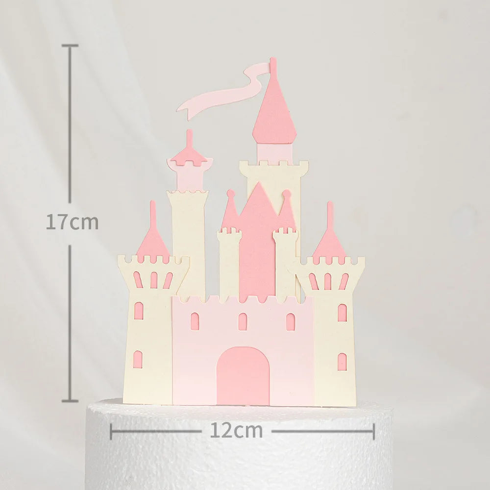 Castle Cake Topper Flag Rainbow Anniversary Cupcake Toppers For Wedding Happy Birthday Party Baking Decoration Happy New Year