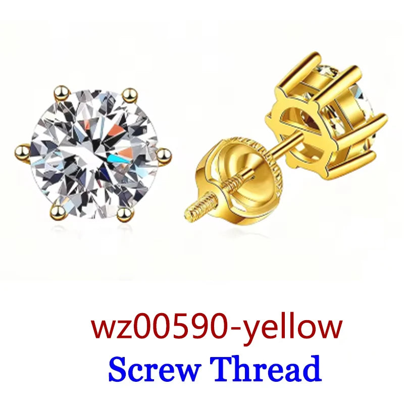 Premium 0.5-2ct Moissanite Diamond Stud Earrings for Women Orginal 925 Sterling Silver Screw Back Women Moissanite Earring 2026