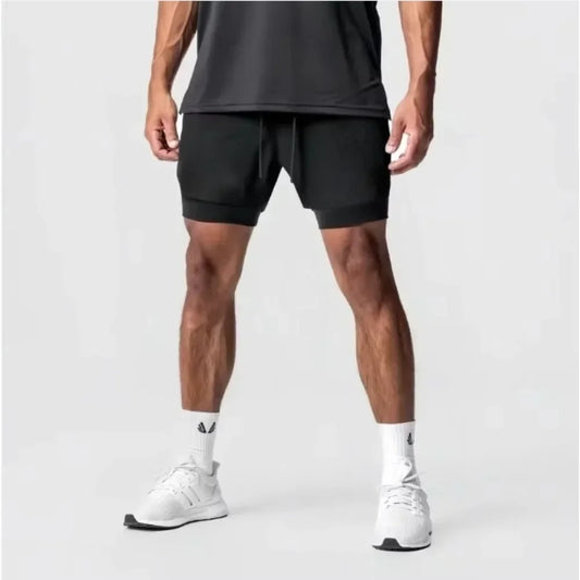 Dragon Ball Men's Double-layer Shorts Son Goku Summer Japanese Anime Fake Two-piece Sports Fitness Quick-drying Shorts