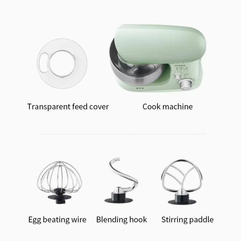2026 Multifunctional Chef Machine Household 3-5 Liter Small Dough Kneading Machine Fully Automatic Household Electric Egg Beater
