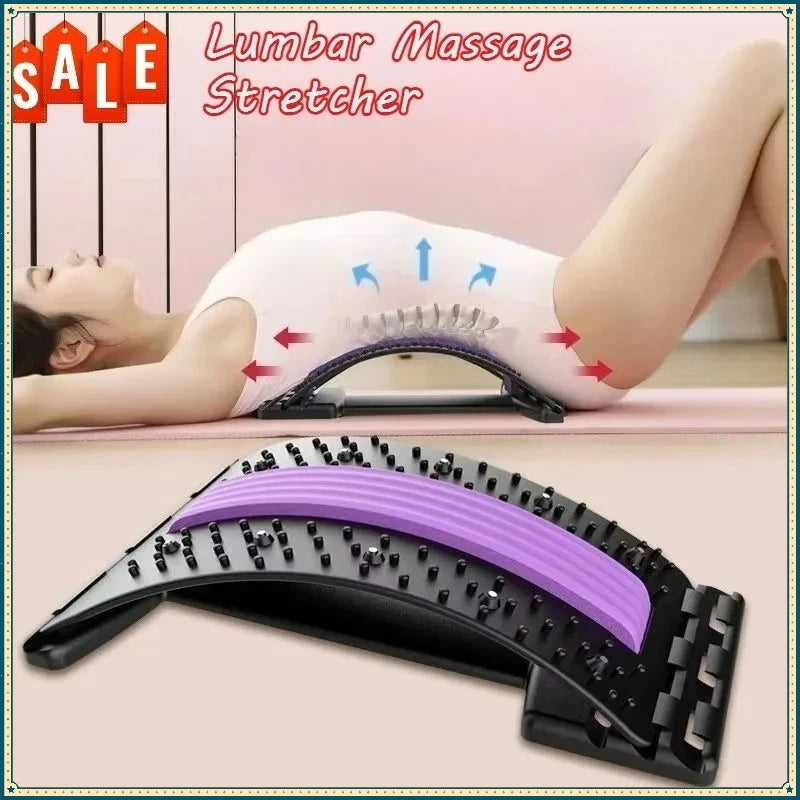 Home back and waist stretching equipment, yoga fitness back traction and back stretcher, waist stretching massager