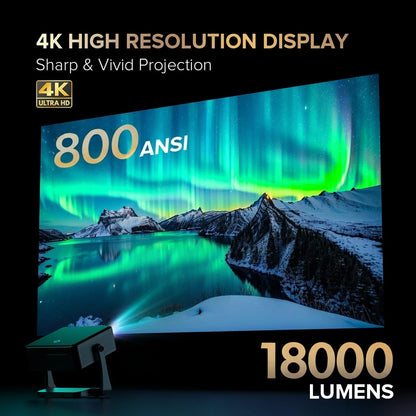 Fintex C6 Ultra Projector 4K FullHD 18000Lumen 1080P HDR10 Proyector 800 ANSI AndroidTV9.0 ASA3.0 Auto Focus Portable Projectors