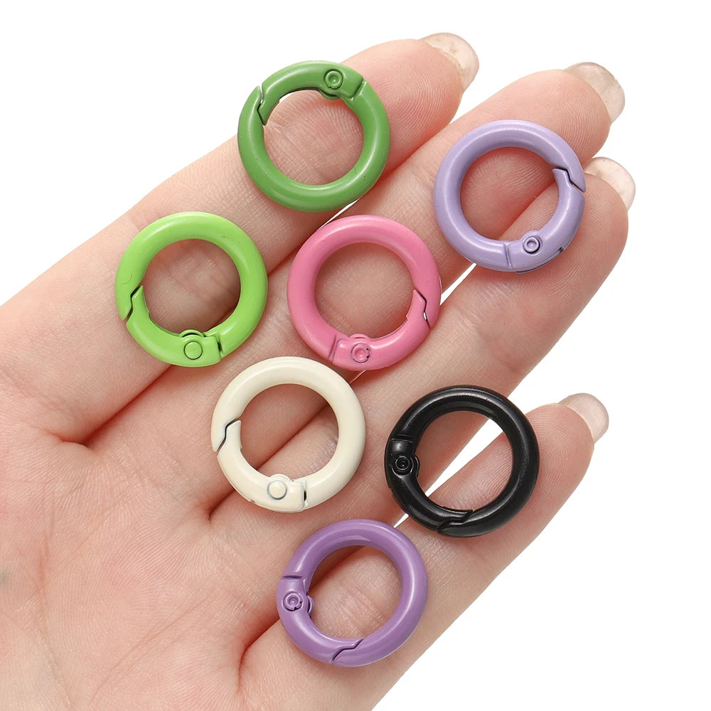 Colorful O-Ring Spring Clasp Clips — Zinc Alloy Carabiner Connectors