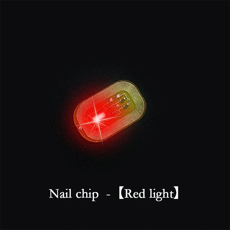 5pcs NFC Flash Nail Sticker LED Bare Chip Intelligent Luminous Nail Lamp Glow in the Dark Nail Stickers Enhancement Manicure