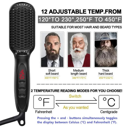 Hair Straightener Brush Comb Electric Hair Brushes Hot Comb Straightener For Hair Anti-scalding Ceramic Beard Straightener Brush