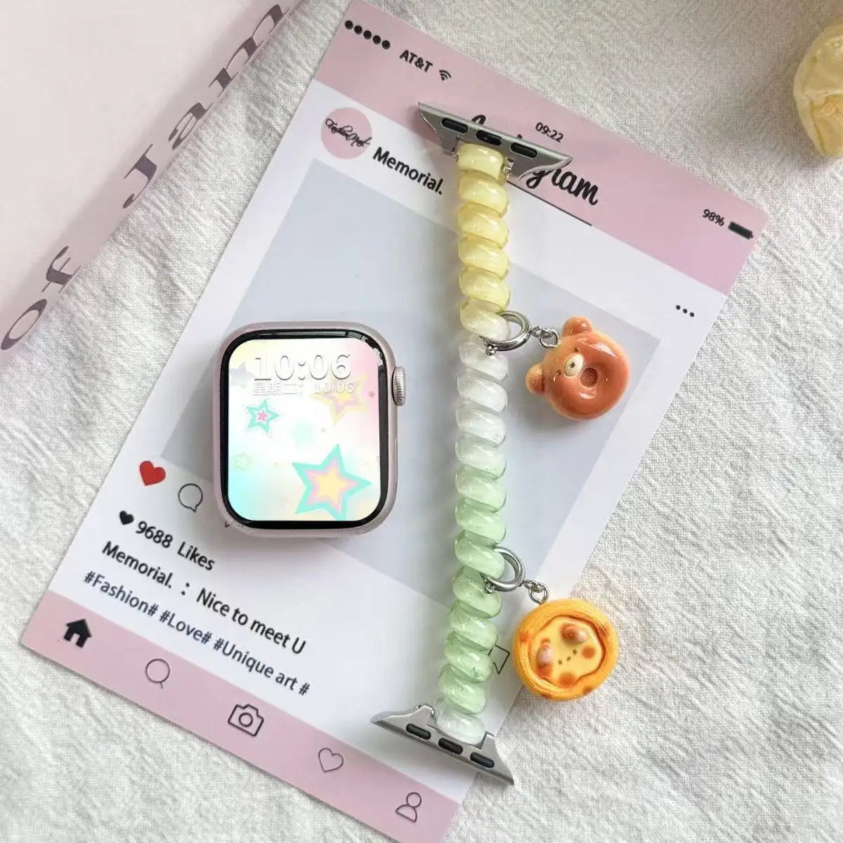 Strap for Apple Watch Bands Ultra2 3 49mm 40mm 41mm 44mm 46mm Stretchable Cute Scrunchie Brecelet iWatch Seires 10 9 8 7 5 SE 11