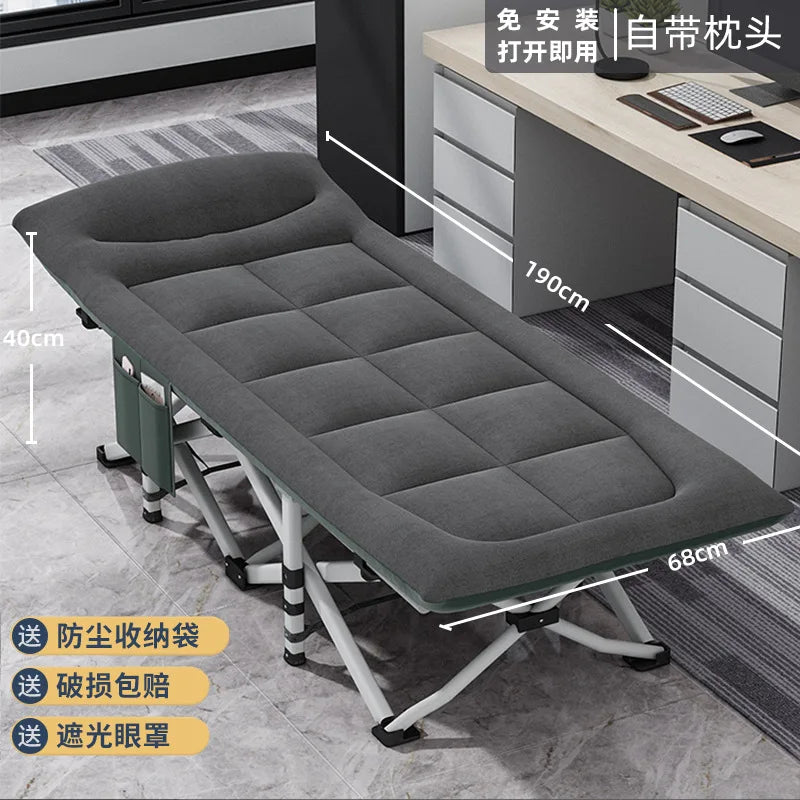 Camping Cot Comfortable with Pad  Portable Folding Bed for Sleeping Single Supports Travel Office Garden Beds  складная кровать