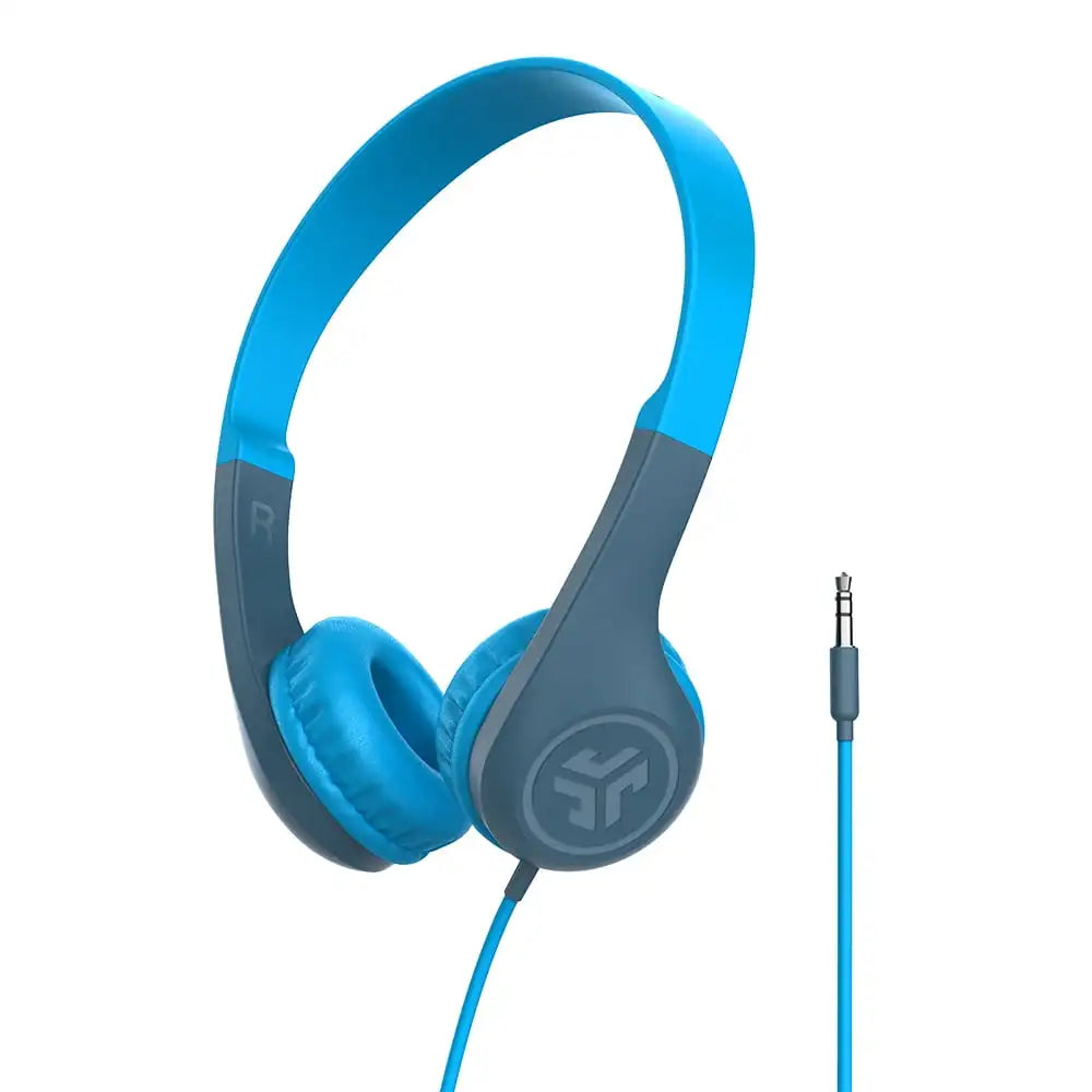JBuddies Pop Wired Kids Headphones, Blue, Noise Isolation, Kids Safe, Volume Limiting Headphones wireless earphones ear buds