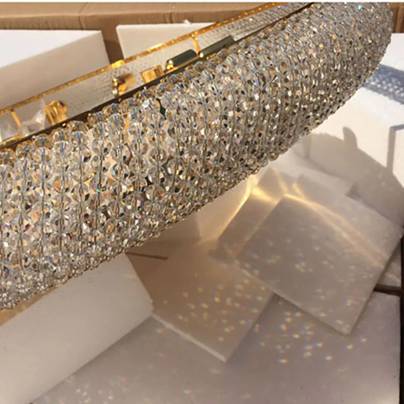 Empire Gold Crystal Ceiling lamp for staircase luxury living room lobby hallway hanging light home decor large cristal lamps