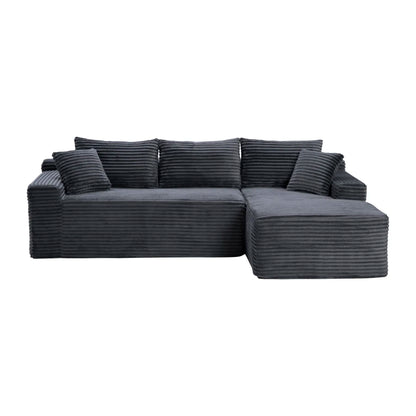 106.3" Cloud Modular Sectional Sofa Couch with L-Shape Chaise, Modern Minimalist Upholstered Couches for Living Room Bedroom, D