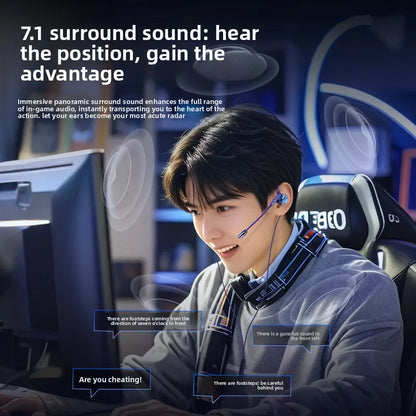 3.5mm&TypeC In-ear Headphones Wired Earphone Gamer Gaming Headphones with HD Microphone HiFi Stereo Headset for IPhone Samsung