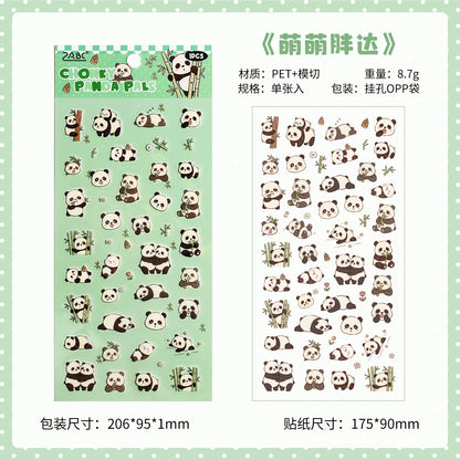 1 Sheet Kawaii Pet Clear PET Sticker, Mini Dog Cat Panda Rabbit Waterproof Strips for Scrapbook Journal DIY