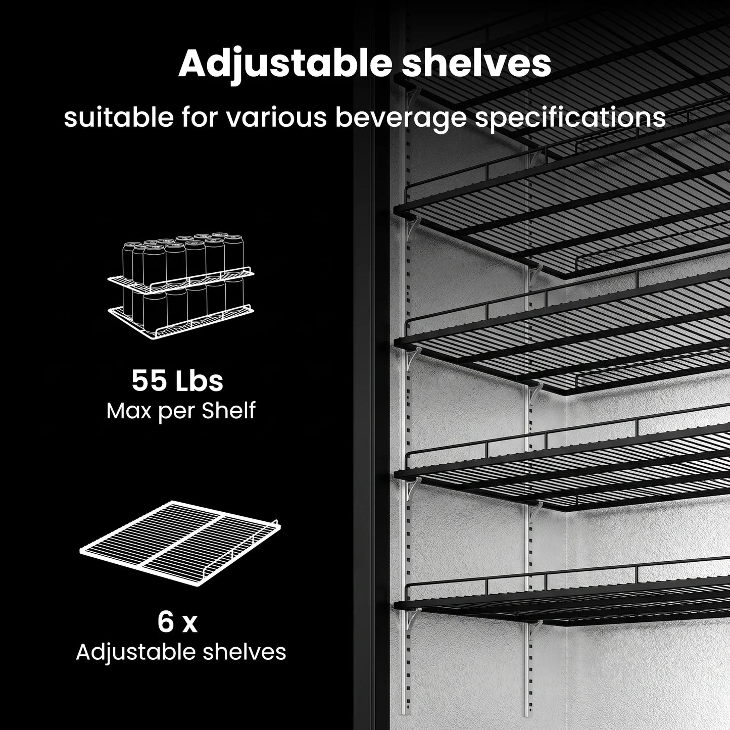 Commercial Portable Fridge 3 Door Air Cooling Frostless Display Cabinet Bar Counter Refrigerator Refrigerated Cabinet