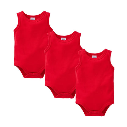 Kavkas 3 Pcs Summer Unisex Baby Vest Bodysuit 100% Cotton Sleeveless Newborn Solid Clothes 0-24 Months Clothing