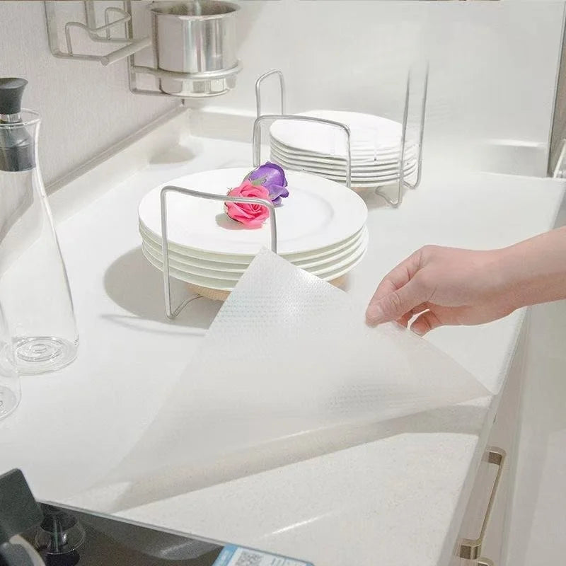 Water Drop Pattern Kitchen Cabinet Liner Eva Waterproof Refrigerator Mat Placemat Non-Sticky Easy to Clean Drawer Liner Moisture-Proof and Mildew-Proof