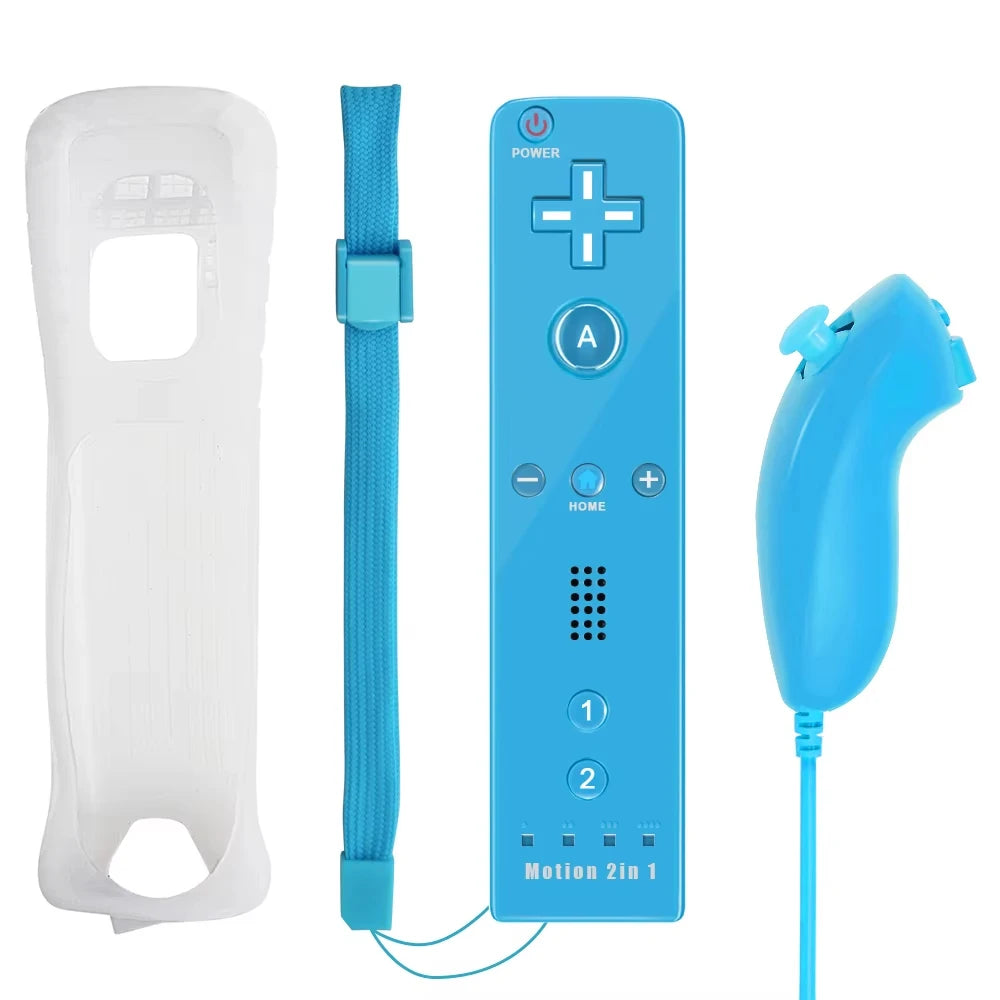 Controller for Nintendo Wii, Wii Remote with Silicone Case and Strap Compatible with Nintendo Wii/Wii U/Wii Mini with Motion