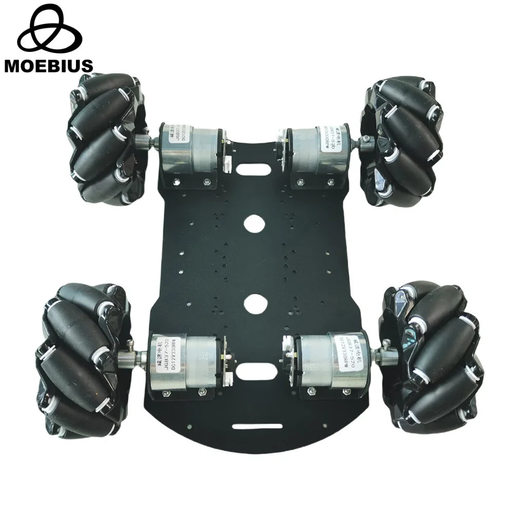 20KG Load 4WD 97mm Mecanum Wheel Robot Car Chassis Kit with DC 12V Hall Motor for Arduino Raspberry Pi DIY Project STEM Toy