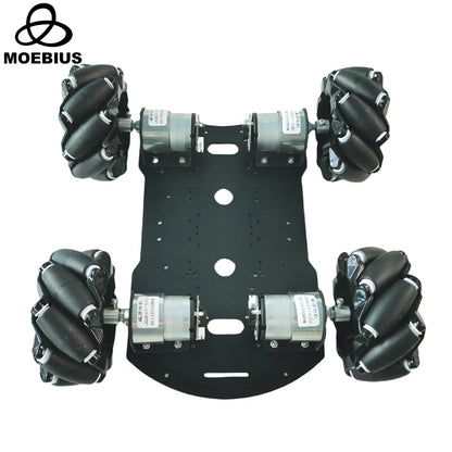 20KG Load 4WD 97mm Mecanum Wheel Robot Car Chassis Kit with DC 12V Hall Motor for Arduino Raspberry Pi DIY Project STEM Toy