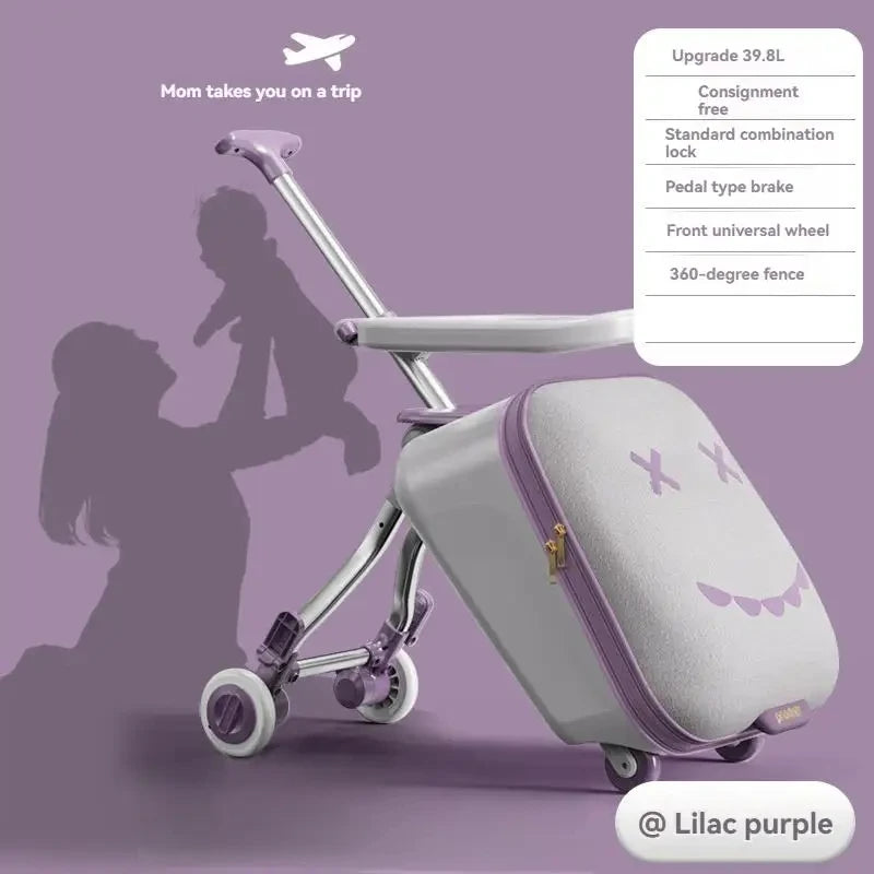 Children's Luggage Case Can Ride and Walk the Baby's Suitcase The Baby Can Take the Suitcase. 20-Inch Folding Stroller Can