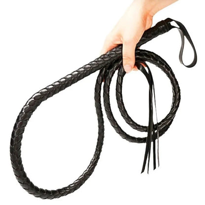 1.8m Synthetic Leather Whip, Western Cowboy Prop Whip for Circus Training Cosplay Role Play Costume Accessories