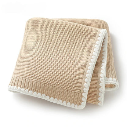 Personalized Name Breathable Baby Blanket Boys Girls Swaddle Wraps Newborn Nap Blankets Knitted Acrylic Infant Security Blankets