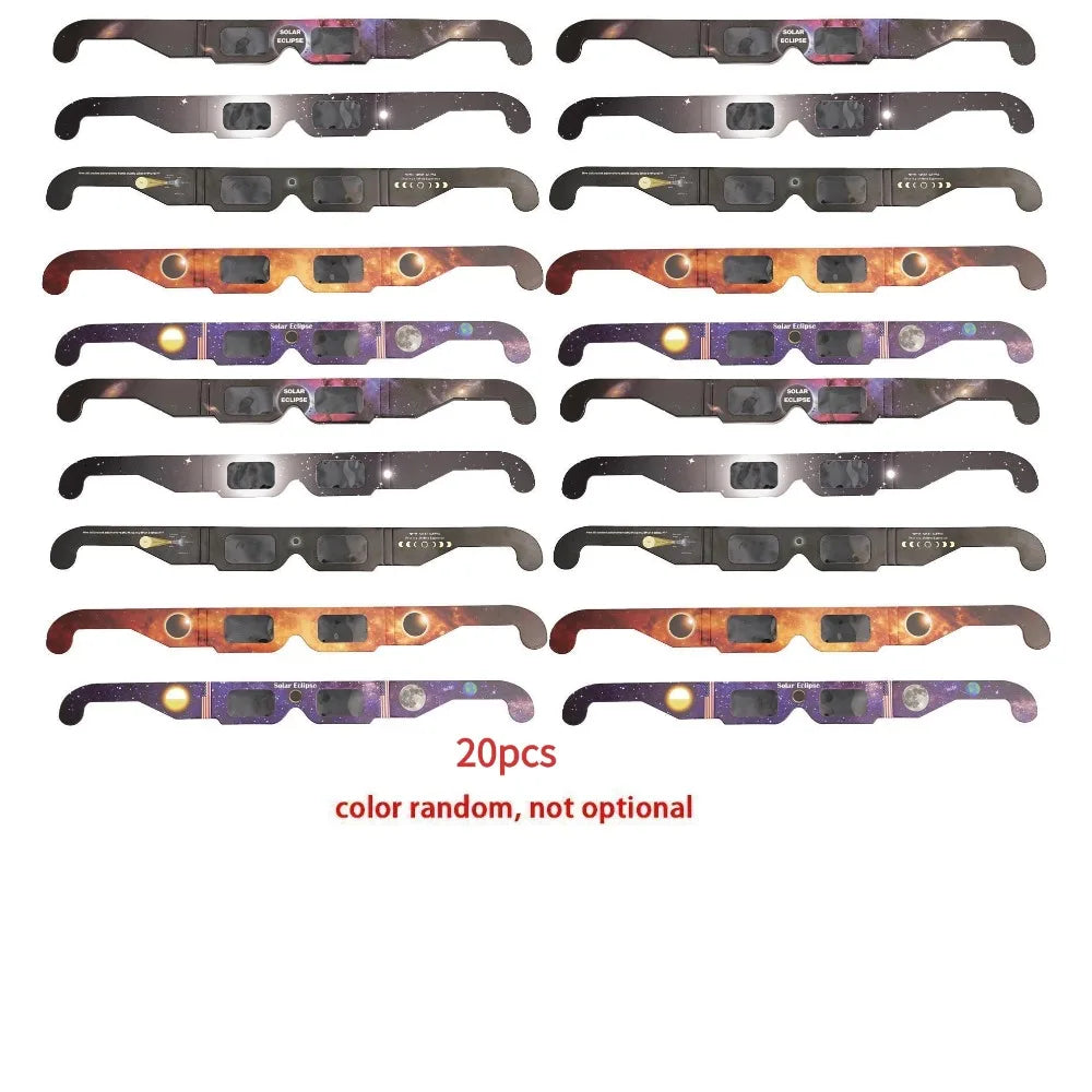 1-100pcs Paper Solar Eclipse Glasses Anti-uv Viewing Glasses Safe Shades Observation Solar Glasses Protect Eyes Random Color