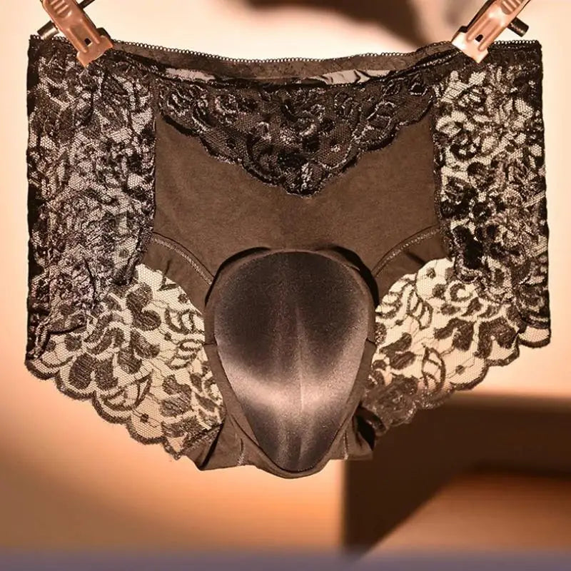 Panties For Men Camel Toe Underwear Hiding Gaff Briefs Sissy Lingerie Feminization Crossdressing Ultra-Thin Lace Underpants