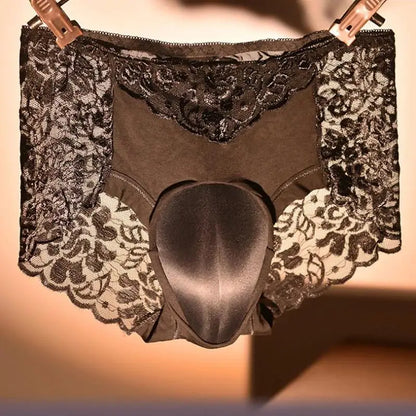 Panties For Men Camel Toe Underwear Hiding Gaff Briefs Sissy Lingerie Feminization Crossdressing Ultra-Thin Lace Underpants