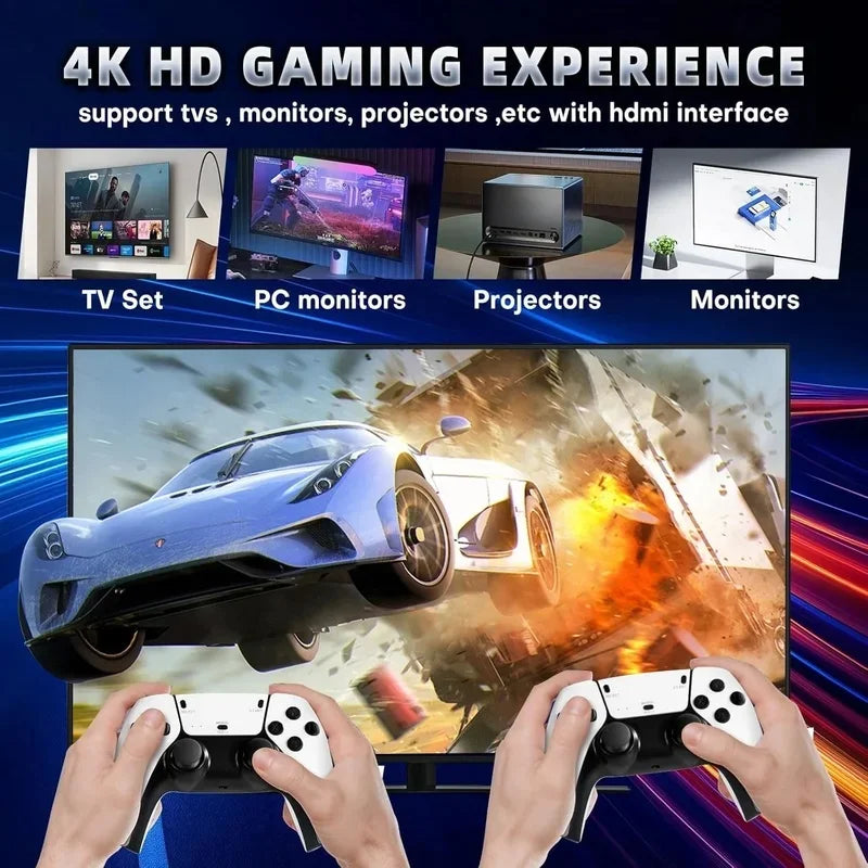 128G Game Stick M15 4K Video TV Game Console Wireless Gamepads 20000+ Classic Arcade Games HD Two-player Gaming Console with 64G