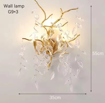 Luxury Gold Crystal LED Chandeliers Living Dining Room Bedroom Lighting Lustre Ceiling Pendant Lamps Indoor Villa Lights Fixture