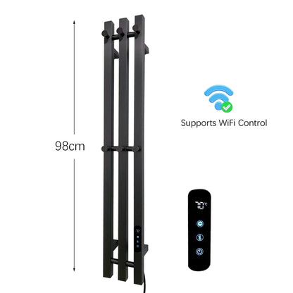 OXG Electric Heated Towel Rack Wall Mounted Bathroom Towel Warmer Dryer Heater 3 Bars Timer Touch Control WiFi Energy Saving