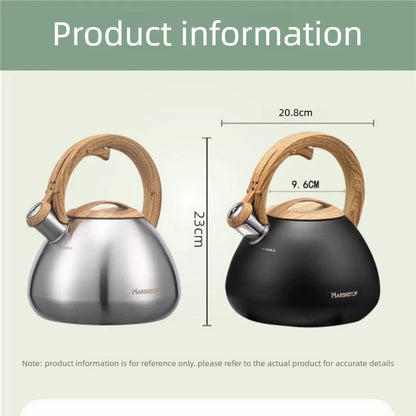 Stainless Steel Whistling Kettle Household Large Capacity Water Boiler Suitable for Gas and Induction Cooker
