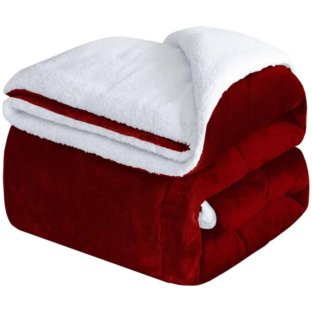 Fluffy Sherpa Fleece Blanket Throw Single Double King Cozy Warm Sofa Bed Throws