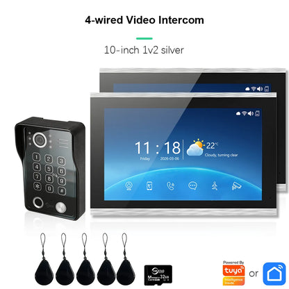 ANJIELO Doorbell Video Intercom System for Home Doorphone Tuya Smart 1080P Monitor Motion Detection Digital Photo Frame