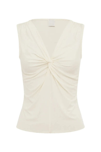 Wj Twisted V-Neck Sleeveless Top with Hollow-Out Crochet Fishtail Skirt Two-Piece Set, Hollow-Out Jacquard Flared Fishtail Skirt, Slim-Fit Waist-Cinching Tank Top, Slim-Fit Sleeveless Crochet See-Through Fishtail Skirt