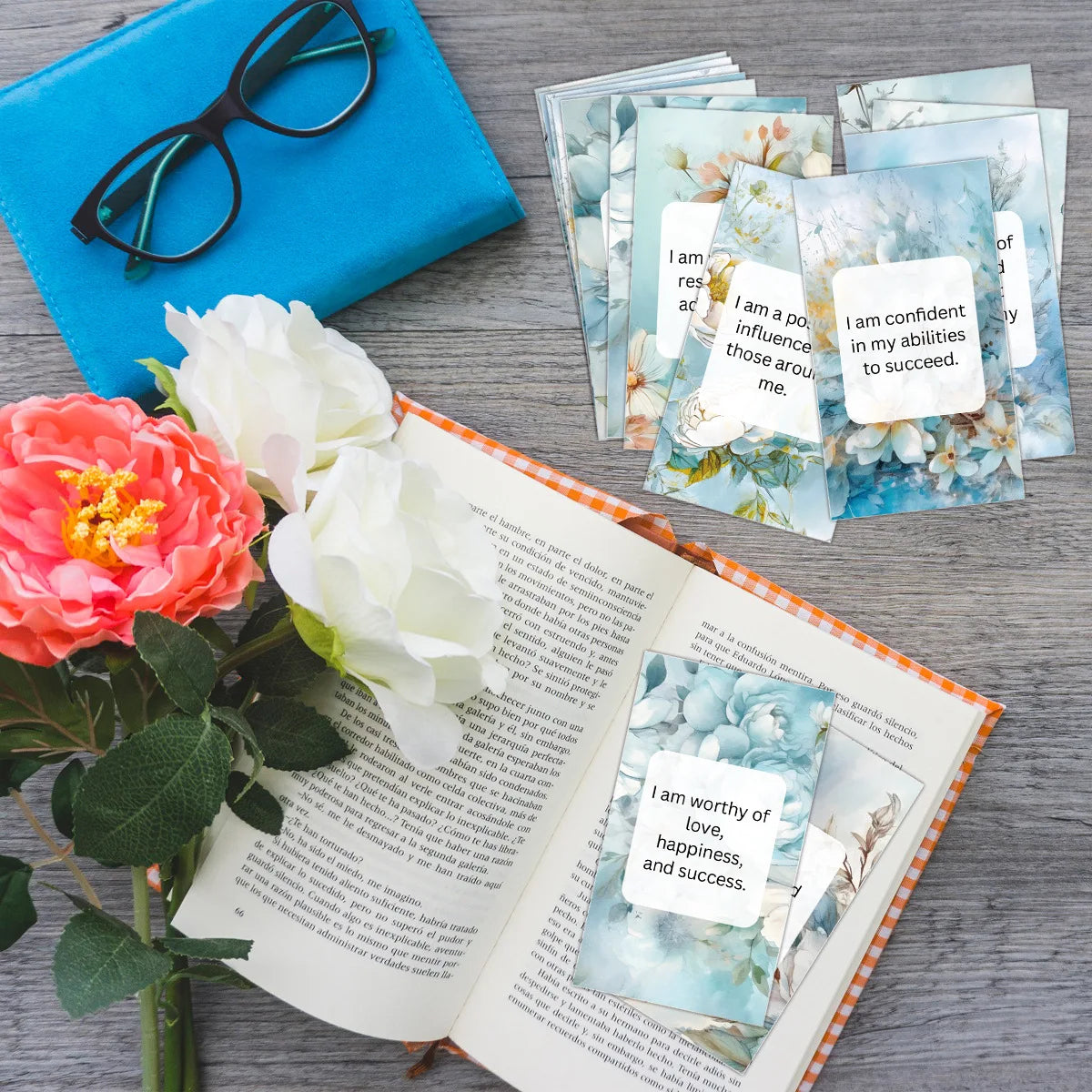 60pcs Women Affirmation Cards, Daily Positive Quotes, Self-Encouragement Motivational Cards for Mental Wellness, Gifts Idea