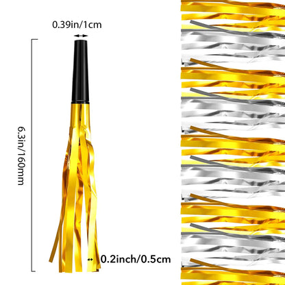 Party Noise Makers Gold Silver Fringed Glitter Whistles Blowers Horns for Birthday Party Scares Baby Shower Graduation New year