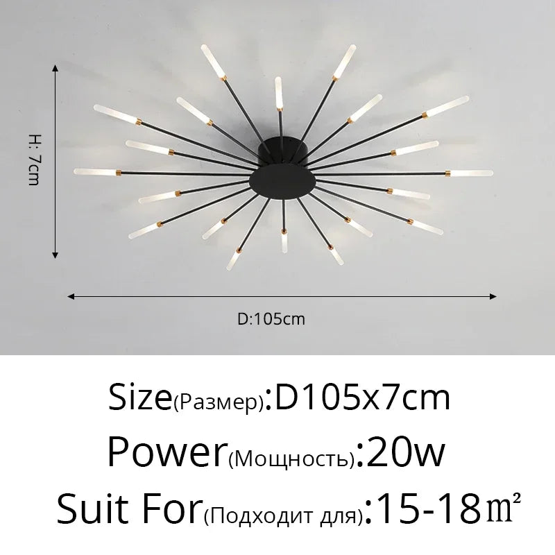 Modern Minimalist Stylish LED Ceiling Chandelier Lamps Design Art Suspension Pendant Lights Home Decor Items Living Room Bedroom
