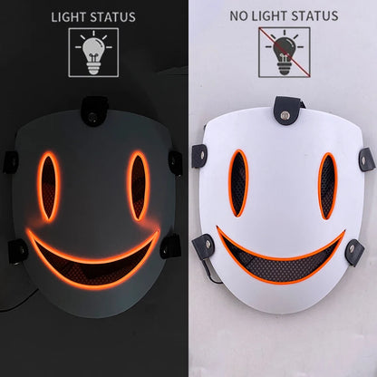 Anime High Rise Invasion Sniper LED Light up Mask Japanese Killer Japanese White Masks Carnival  Halloween Party Costume Props