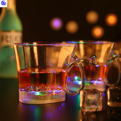 LED Luminous Beer Mug Flash Drinking Cup Color Changing Whiskey Glass Luminous Drinkware Bar Club Birthday Party Supplies