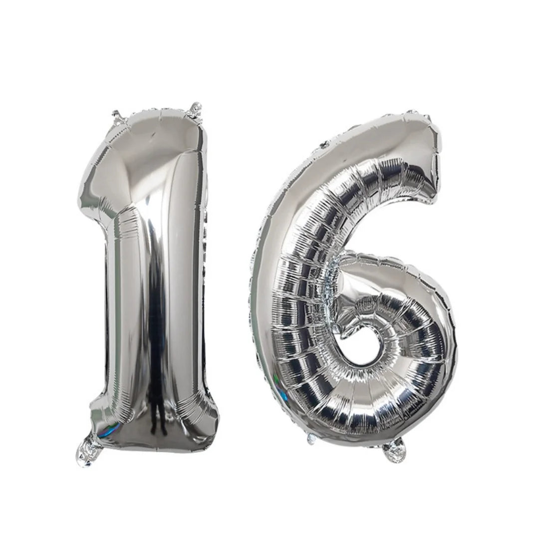 2Pcs 32 Inch Gold Silver Black Blue Red Helium Foil Number Balloon 16 17 18 19 20 21 Happy Birthday Party Decoration Supplies