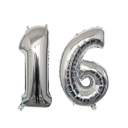 2Pcs 32 Inch Gold Silver Black Blue Red Helium Foil Number Balloon 16 17 18 19 20 21 Happy Birthday Party Decoration Supplies