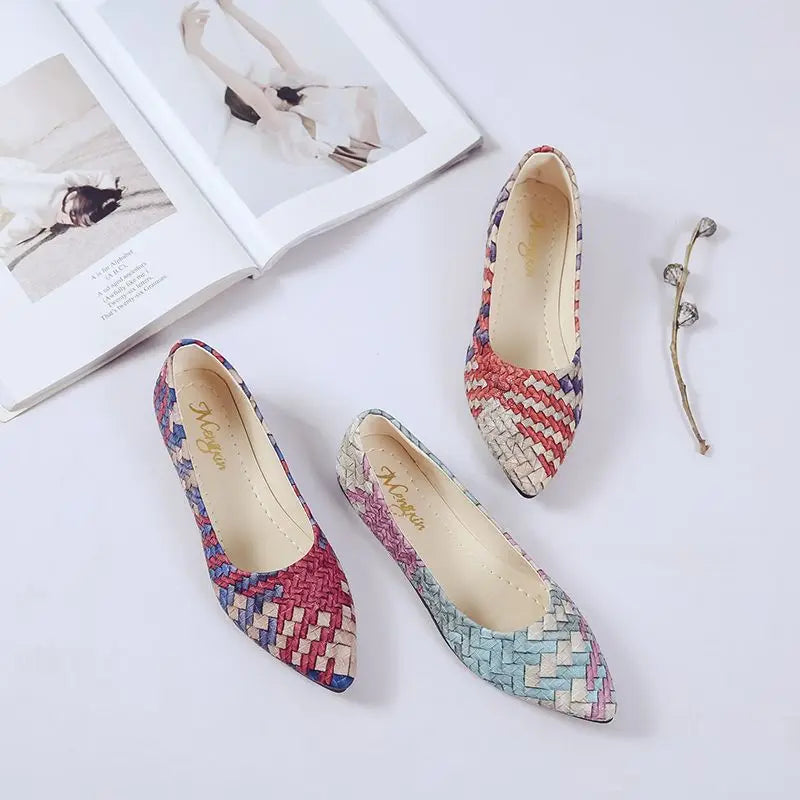 Shoes for Woman 2025 Blue Pointed Toe Women's Summer Footwear Flats Office Moccasins Flat Spring Slip on Sale Y2k Casual 39 E A