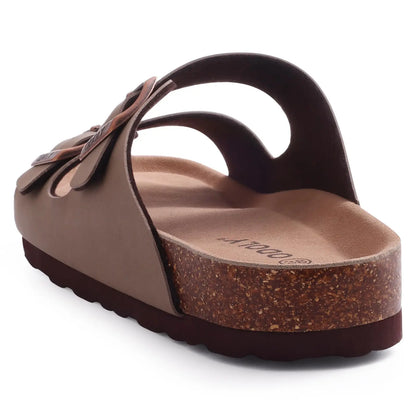 Comwarm Classic Cork Slippers For Women New Fashion Suede Flats Sandals Summer Couple Beach Slides Shoes With Adjustable Buckle