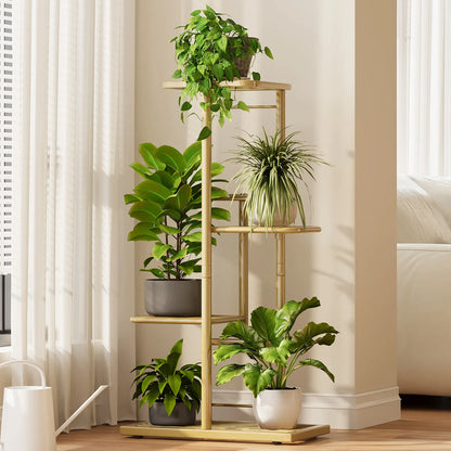 Multi-Tier Rolling Plant Stand, 3 Tier Metal Plant Shelf with Wheels, Space-Saving Plant Organizer for Balcony, Living Room, Kit