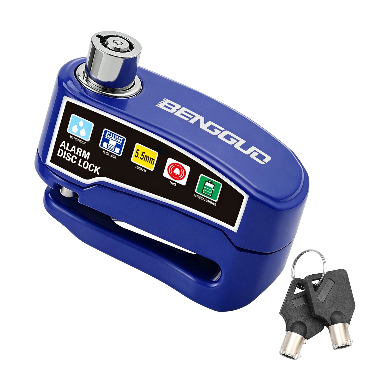 Motorcycle Bicycle Disc Lock Security Alarm Protection Padlock with Keys Aluminum Alloy Anti-theft Scooter Wheel Disc Brake Lock
