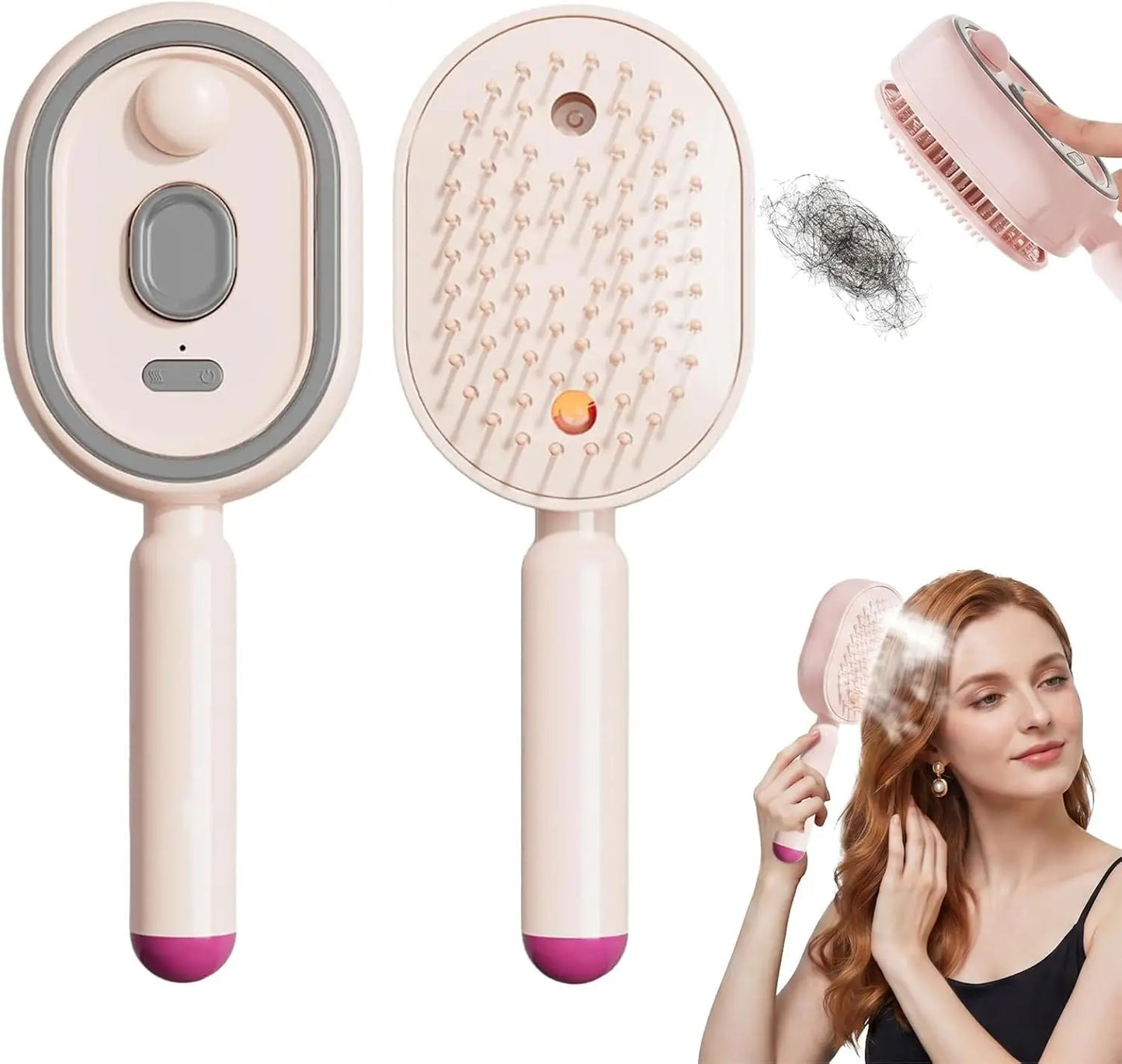 Electric Spray Hair Straightener Comb Electric Steaming Air Cushion Massage Hair Brush Rechargeable Detangling Steam Brush