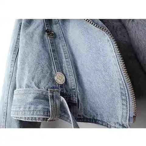 Women Cropped Denim Jacket Leopard Print Vintage Regular Fit Spring Autumn Winter Summer Acid Washed Organic Cotton Eco-Friendly