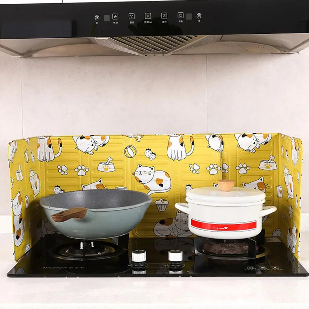 Aluminum Foldable Kitchen Gas Stove Baffle Plate Kitchen Frying Pan Oil Splash Protection Screen Heat Shields Kichen Accessories
