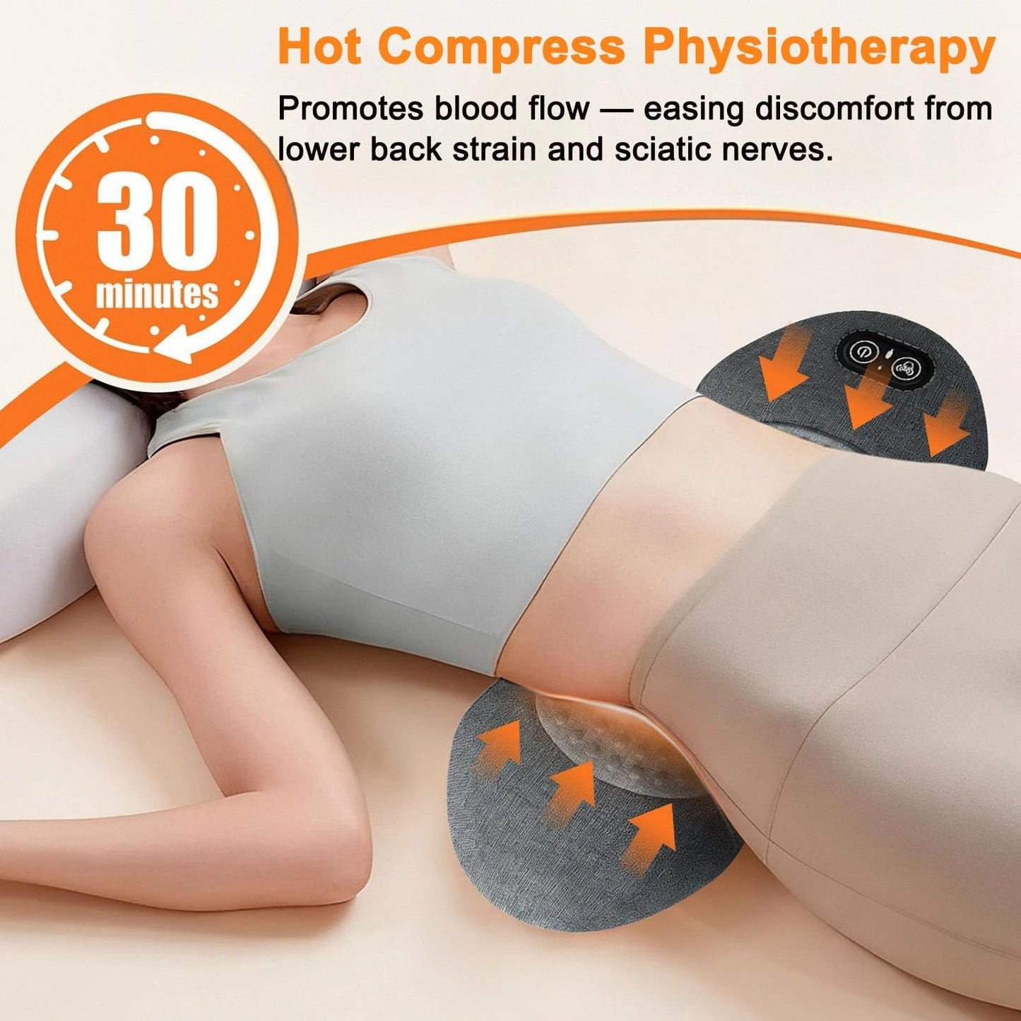 3 in 1 Back Massager Hot Compress Vibration Traction Back Massager Lumbar Pain Back Support Massager Plug-in/Rechargeable